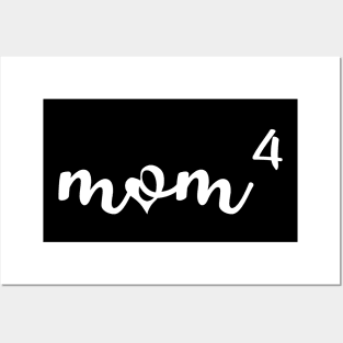 Mom of 4 | Mom of Four Shirt | Mother Of 4 T Shirt | mug | Gift For Mom of 4 Kids Pregnancy Announcement Shirt Posters and Art